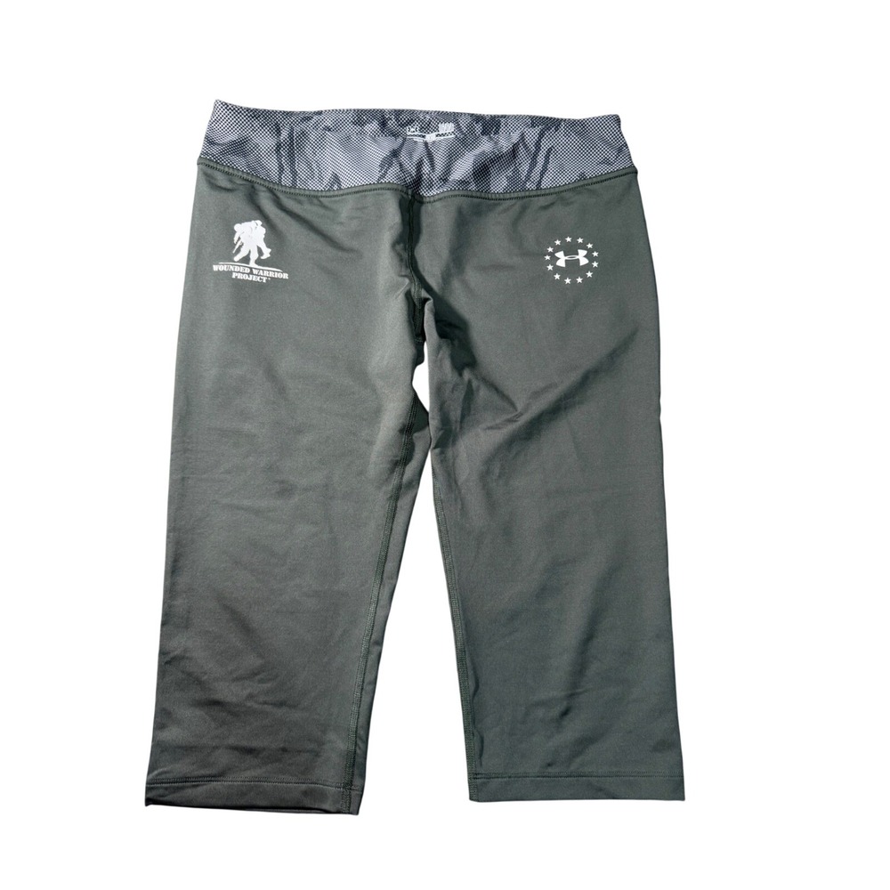 Under Armour Wounded Warrior Project HeatGear Capri Leggings Green Womens Large